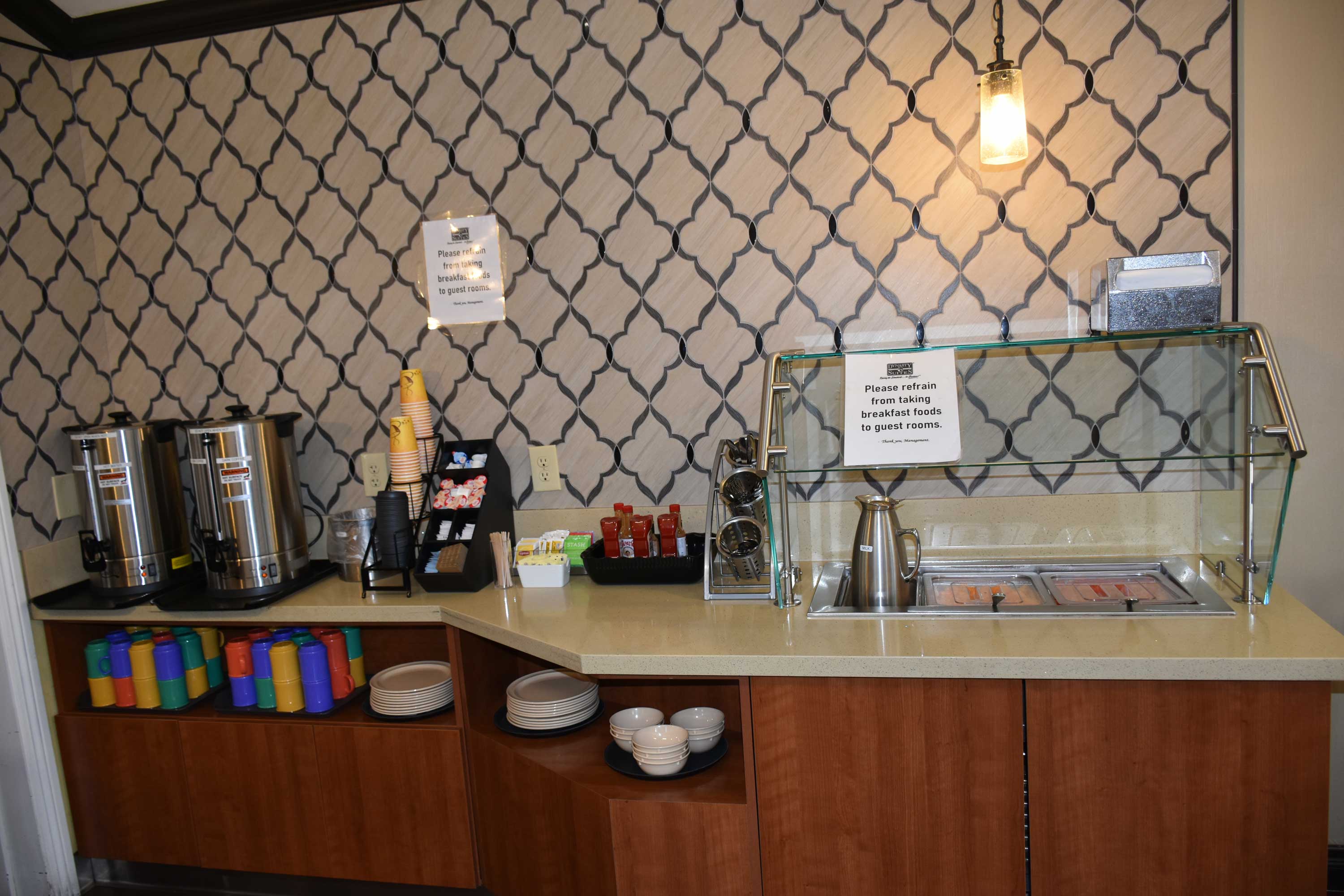 Photo of Breakfast buffet right side with fresh fruit and coffee