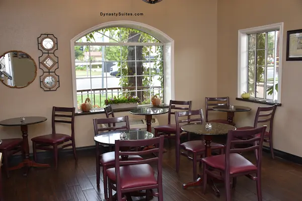 Breakfast dining room at Dynasty Suites Redlands