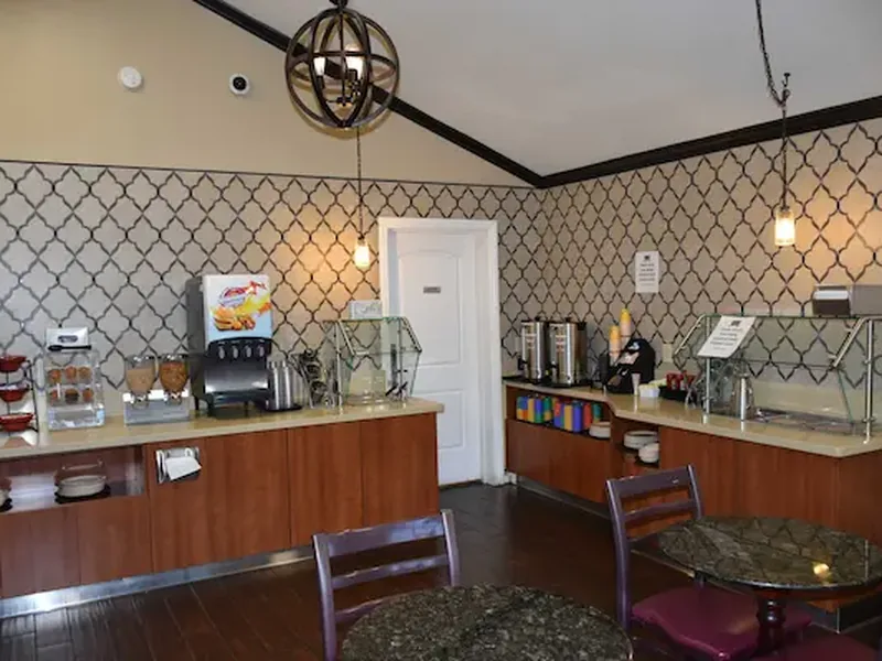 Breakfast buffet items available for hotel guests.